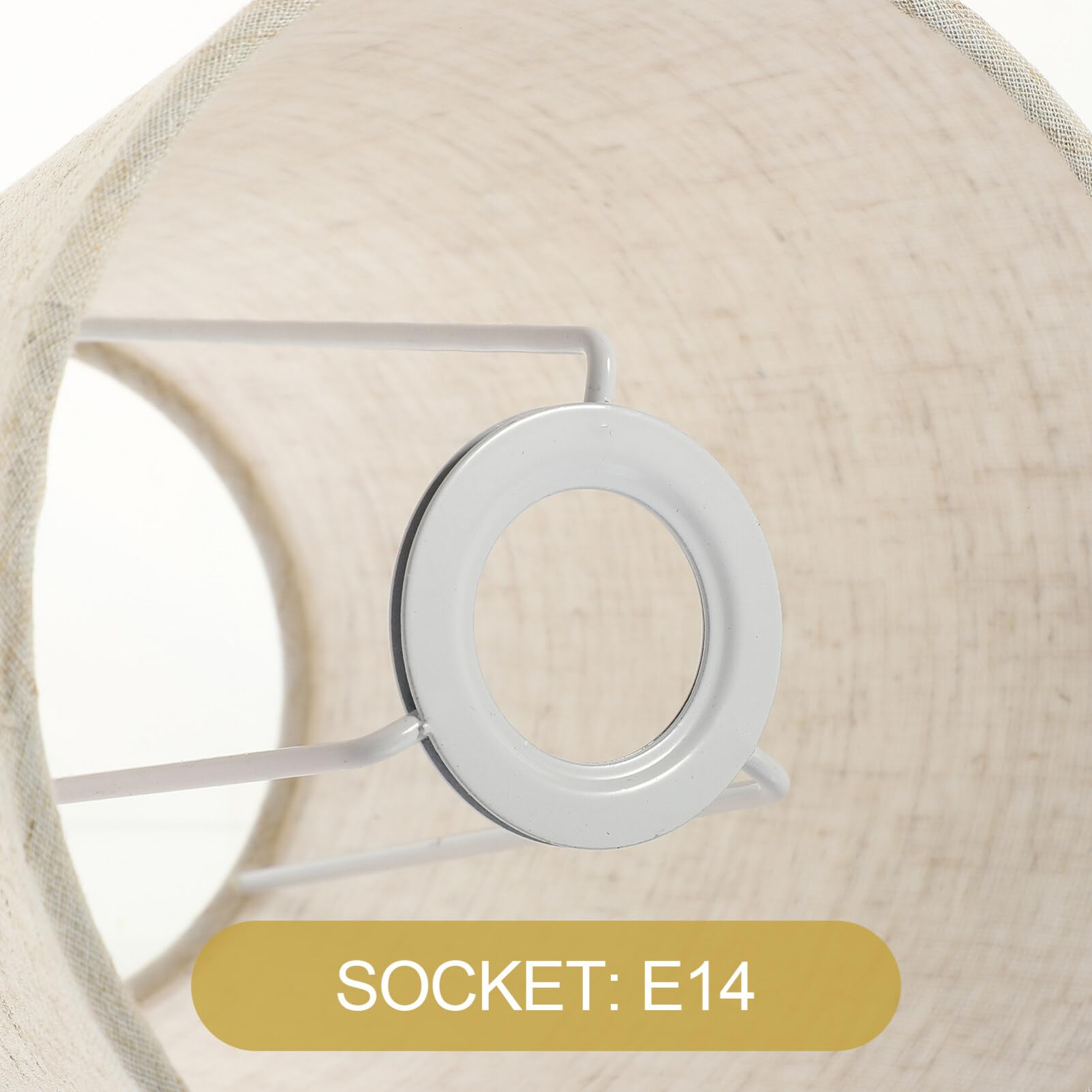 OSALADI Piccolo Paralume E14 Lino Paralume Di Ricambio In Tessuto Moderno Copertura Della Luce Per Lampadari Da Tavolo Applique 15 X 15 X 18 Cm