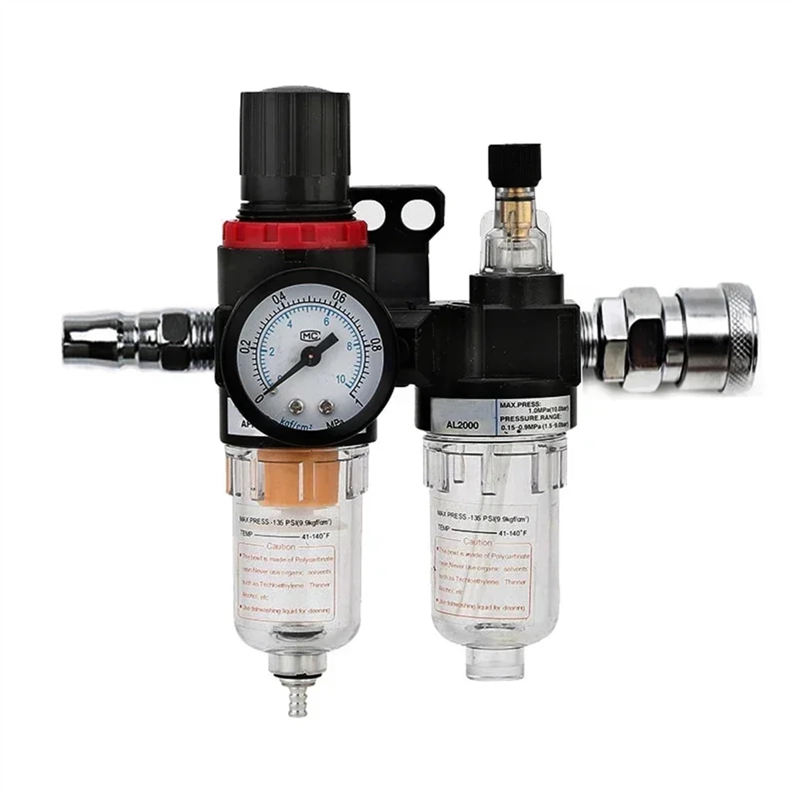Unidad de Tratamiento Aire AFC2000 con Filtro Separado Aceite y Agua 1/4" regulación presión for compresor(AFC2000 10mm)