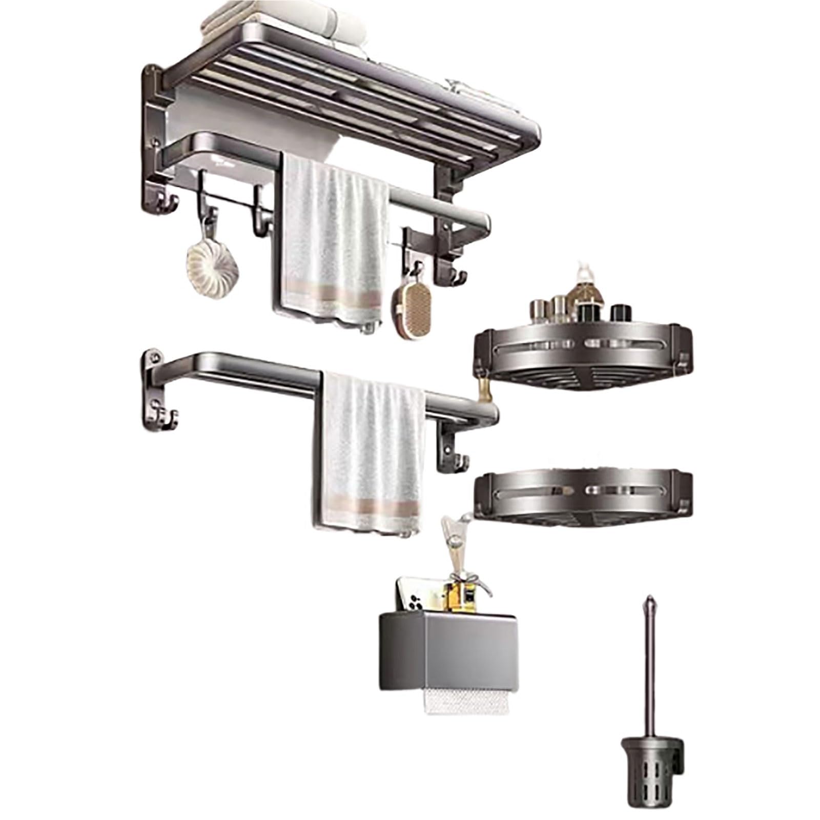 Étagère de rangement murale pliable pour douche et serviettes