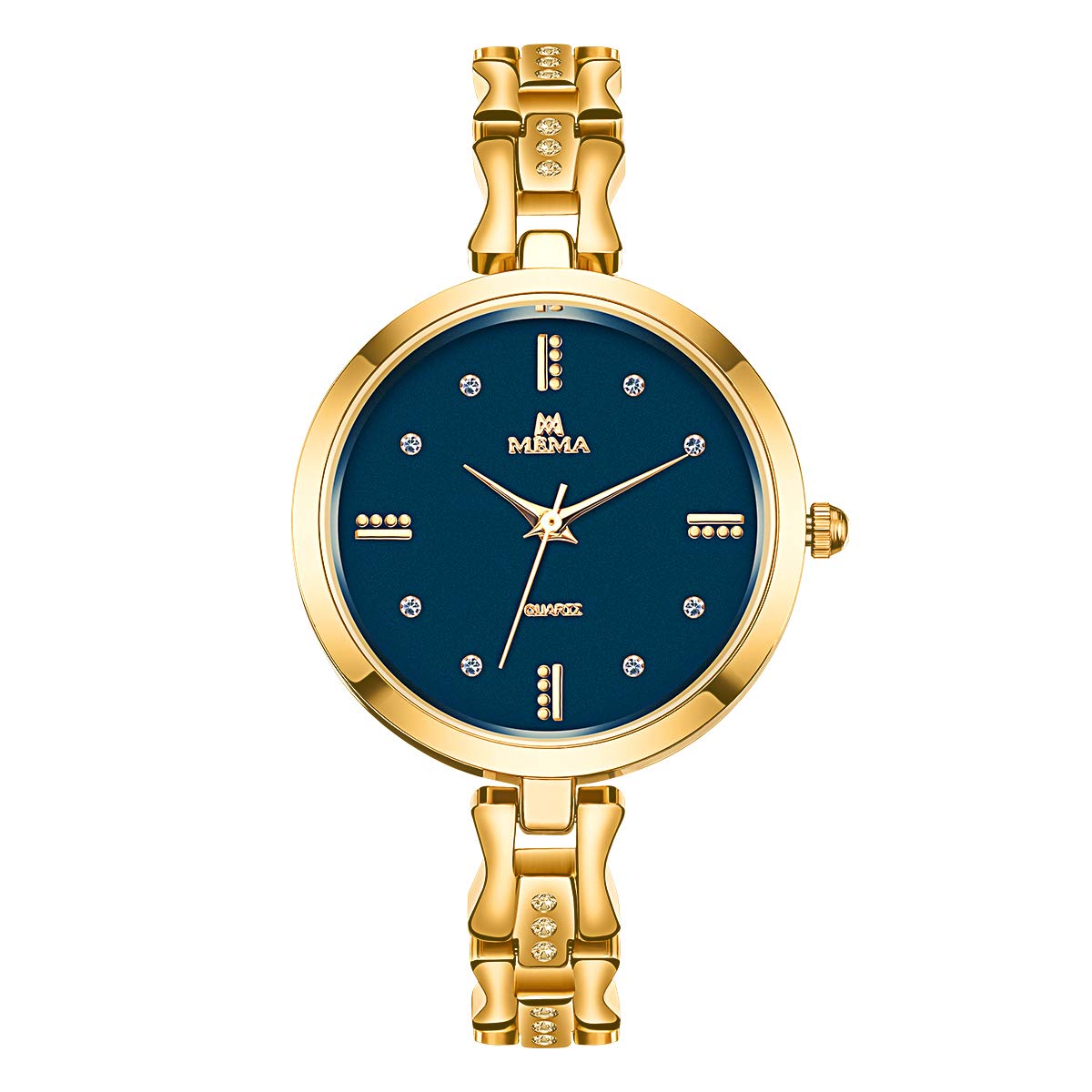 MemaWomen's Watches High Accuracy Quartz Movement Steel Band 2543L Watch Scratch Resistant Fashion Simple Style Wrist Watch