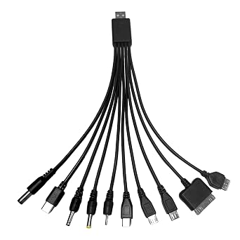 10-in-1 Universal Multiple USB Charger Cable All in One Multi Charging Cable with 10 Adapters,Universal Charger with Multiple Heads,Cable Compatible With Samsung Huawei Nokia USB Charging Cables