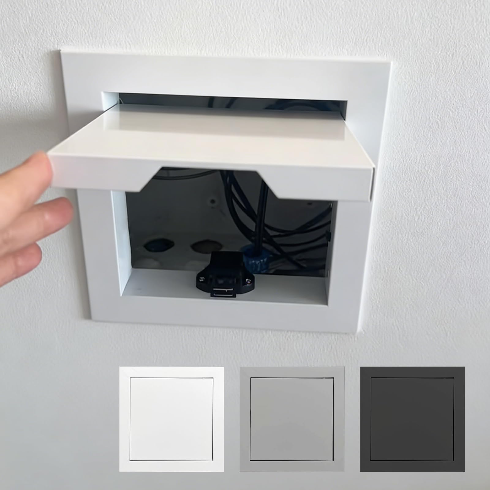 WEKONUMEX Inspection Hatch Revision Door, Aluminum Alloy Push-To-Open Attic Access Hatch, Multicolor, Multi-Size For Wall Ceiling(White,6x6in(15x15cm))
