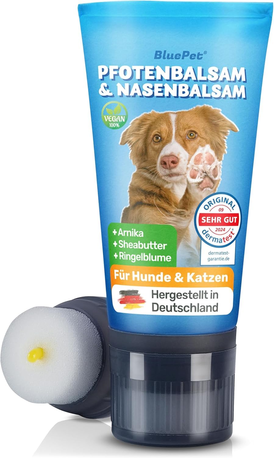 BluePet Baume Coussinet Chien, Creme Coussinet pour Pattes de Chien & Chat, Baume Pattes & Truffes Chiens, Protection Neige & Chaleur, Cicatrisante & Antiseptique, pour Pattes & Truffe sèche, gercée