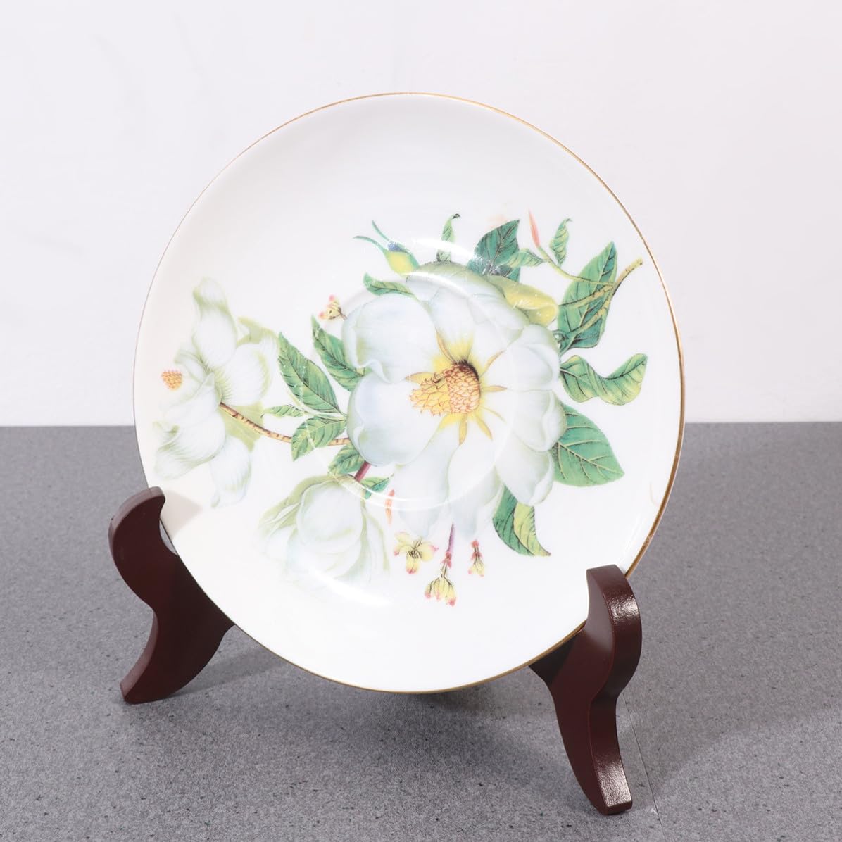 SHINEOFI Soporte para Platos de Madera Elegante Diseño Curvado para Exhibir Pasteles de Té y Obras de Arte en Casa o Tienda