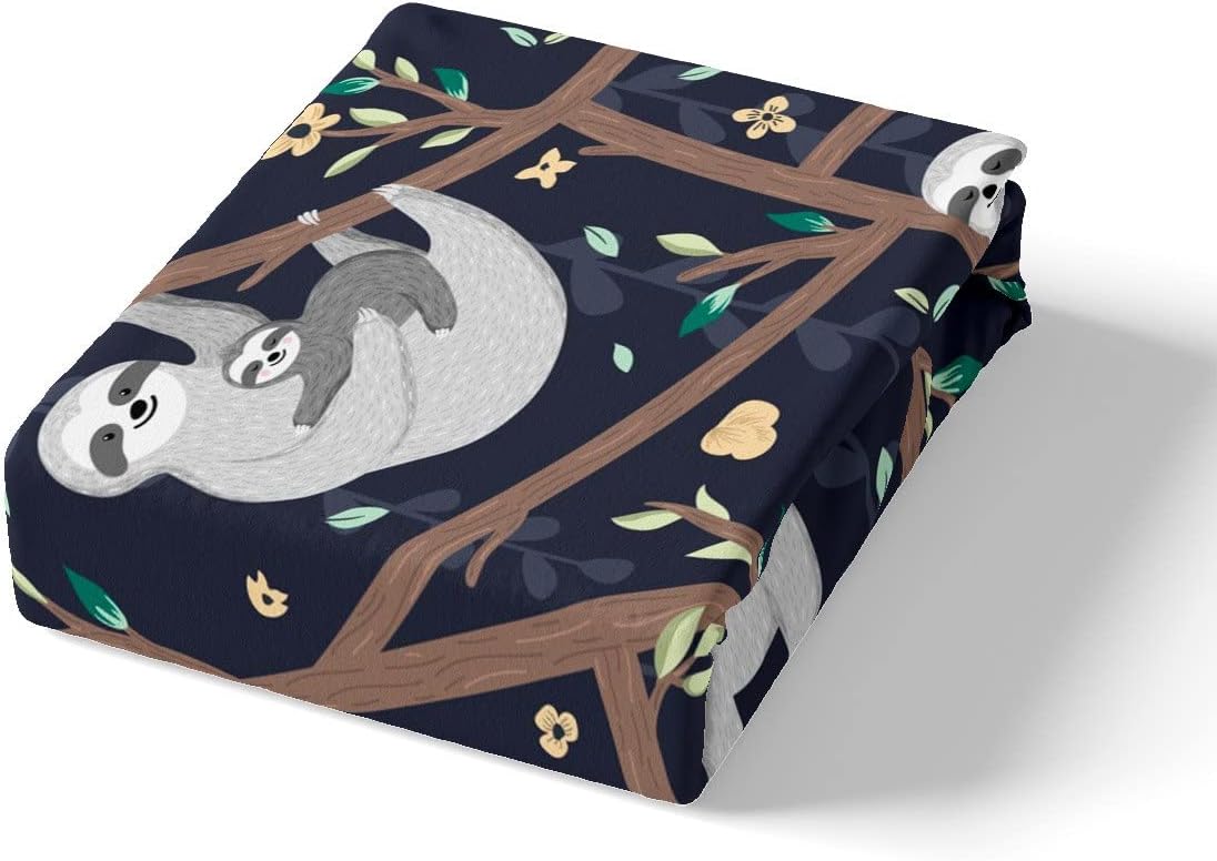 Feelyou Cute Sloth Duvet Cover Full Size Sloth Print Comforter Cover Cartoon Sloth Bedding Set Sloth Gifts Black Bedspread Cover for Kids Boys Girls Adults with 2 Pillow Case