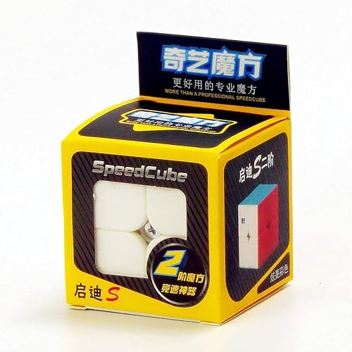 Miniatura 2 de Paquete de 2 rompecabezas Qiyi Qidi S de 2 x 2, cubo mágico de color sin calcomanías, velocidad GINFH