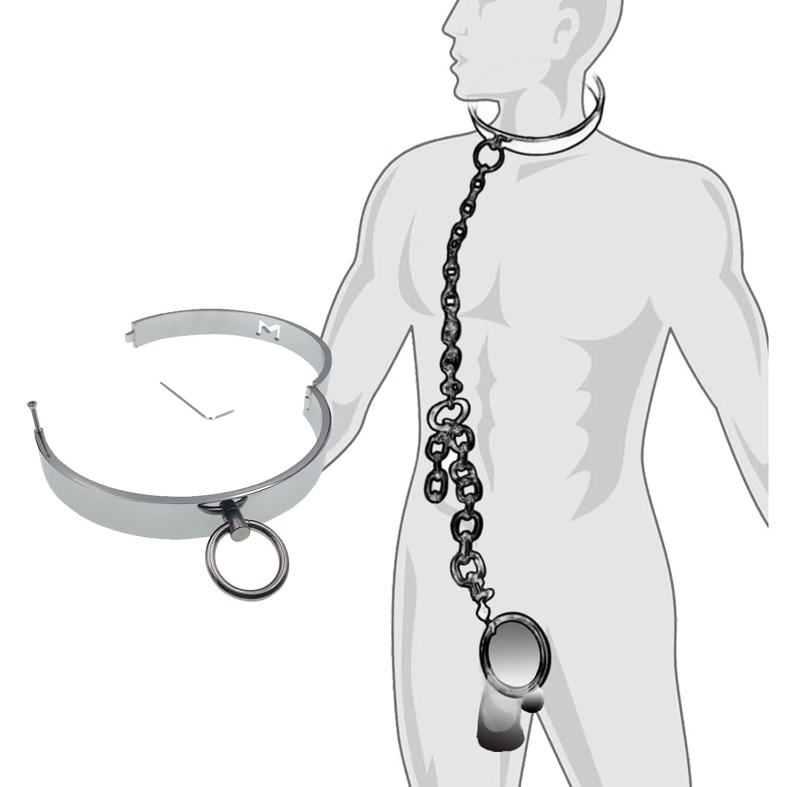 Bondageset Inklusive Metall Halsband und Penisring Edelstahl Halsbnder mit  Einstellbare Kette Verbindlicher Penis Ring Stahl O-Ring Erotik  Sexspielzeug Fr Mnner und Paare(Ring 50mm) : Amazon.de: Drogerie &  Krperpflege
