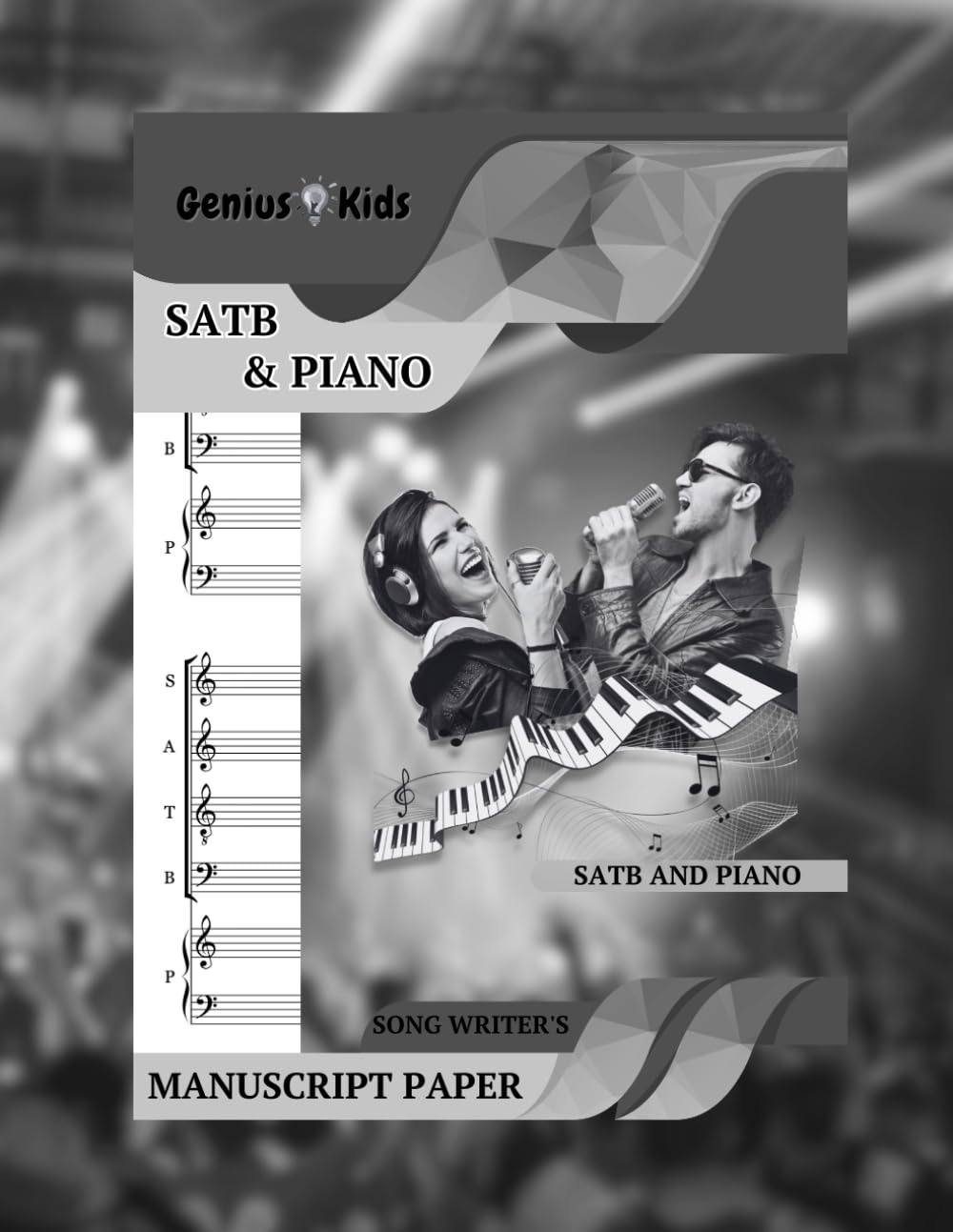 SATB and Piano Manuscript Paper | Blank Tablature pages Template Paper for SATB and Piano Choir as on cover (120 pages) Soft and glossy cover (8.5x11 ... recording template, stencil for sheet music