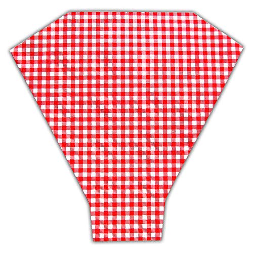 Happy Day Flower Sleeve Printed"Checkered Red" BOPP- Pack of 100 Sleeves (4.75" Bottom x 18" Height x 17" Top)