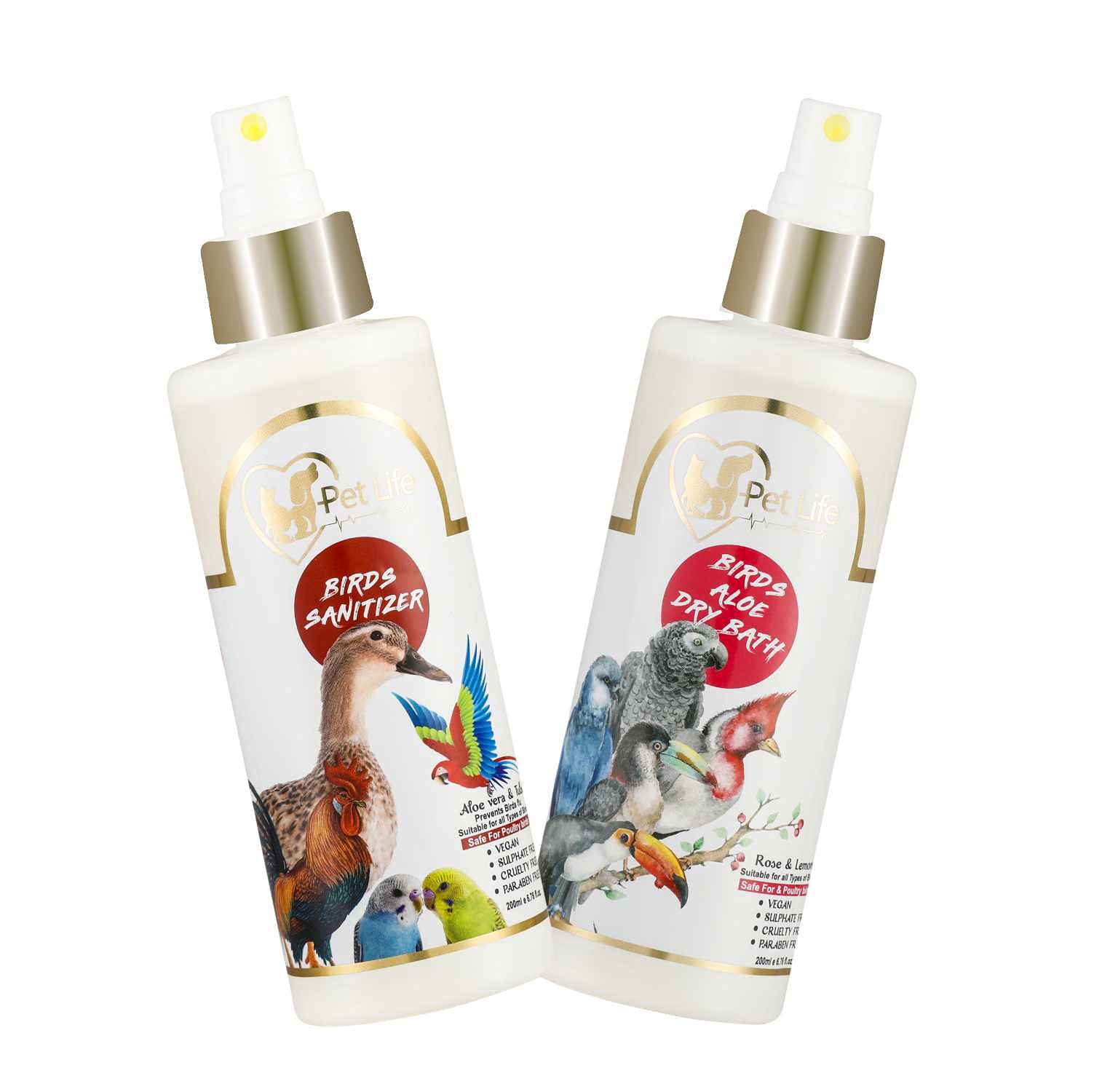 Pet Life Organic & Ayurvedic Birds Aloe Dry Bath Shampoo 200 Ml + Birds Sanitizer 200 Ml -Dry/Waterless/Spray For Poultry Birds/Parrots/Chick/Hens/Pigeon -For Cleaner & Shinier Coat For All Bird Types (B09FYQ2HVP) Amazon Price History, Amazon Price Tracker
