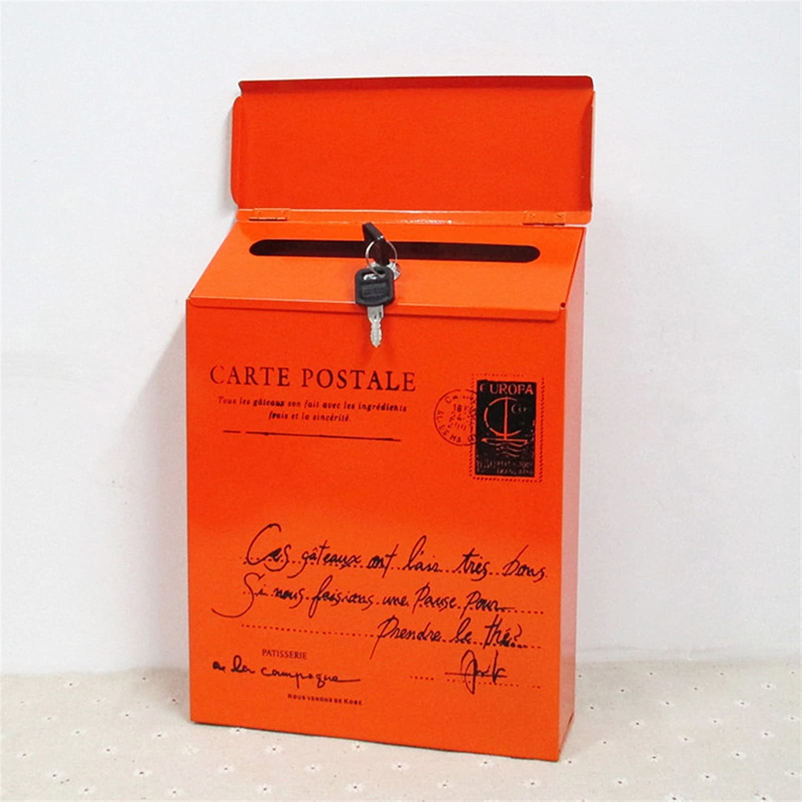 LIUYI Iron Lock Letter Box Vintage Wall Mount Mailbox Mail Postal