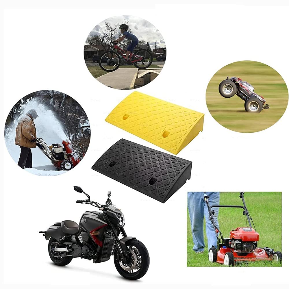 Rampas De Umbral Portátiles 3-22cm Alto, Rampa De Acceso para Automóviles De Carga Alta, Rampas De Bordillo Antideslizantes para Silla De Ruedas Scooter Coche(Black,50x38x16cm)
