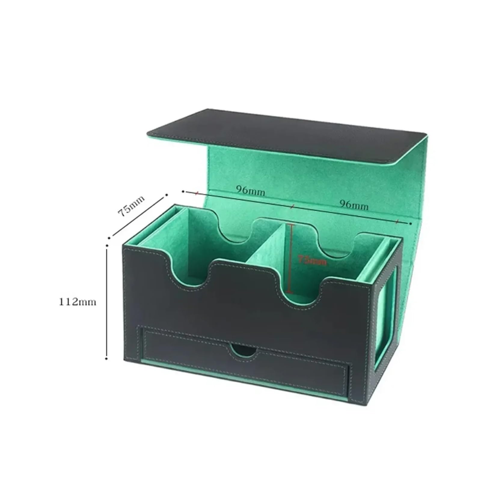 Deck Box Caja de cuero for guardar cartas Trading Commander(Green-Black)