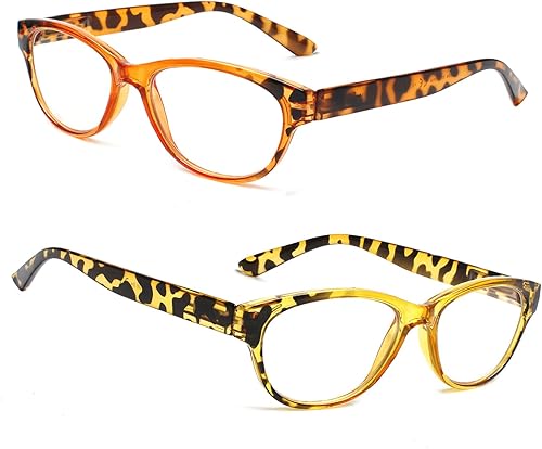 Miniatura 5 de SIGVAN 5 pares de lentes de lectura con diseño de ojo de gato para mujer, con bloqueo de luz azul, bisagra de resorte, estampado de moda para mujer