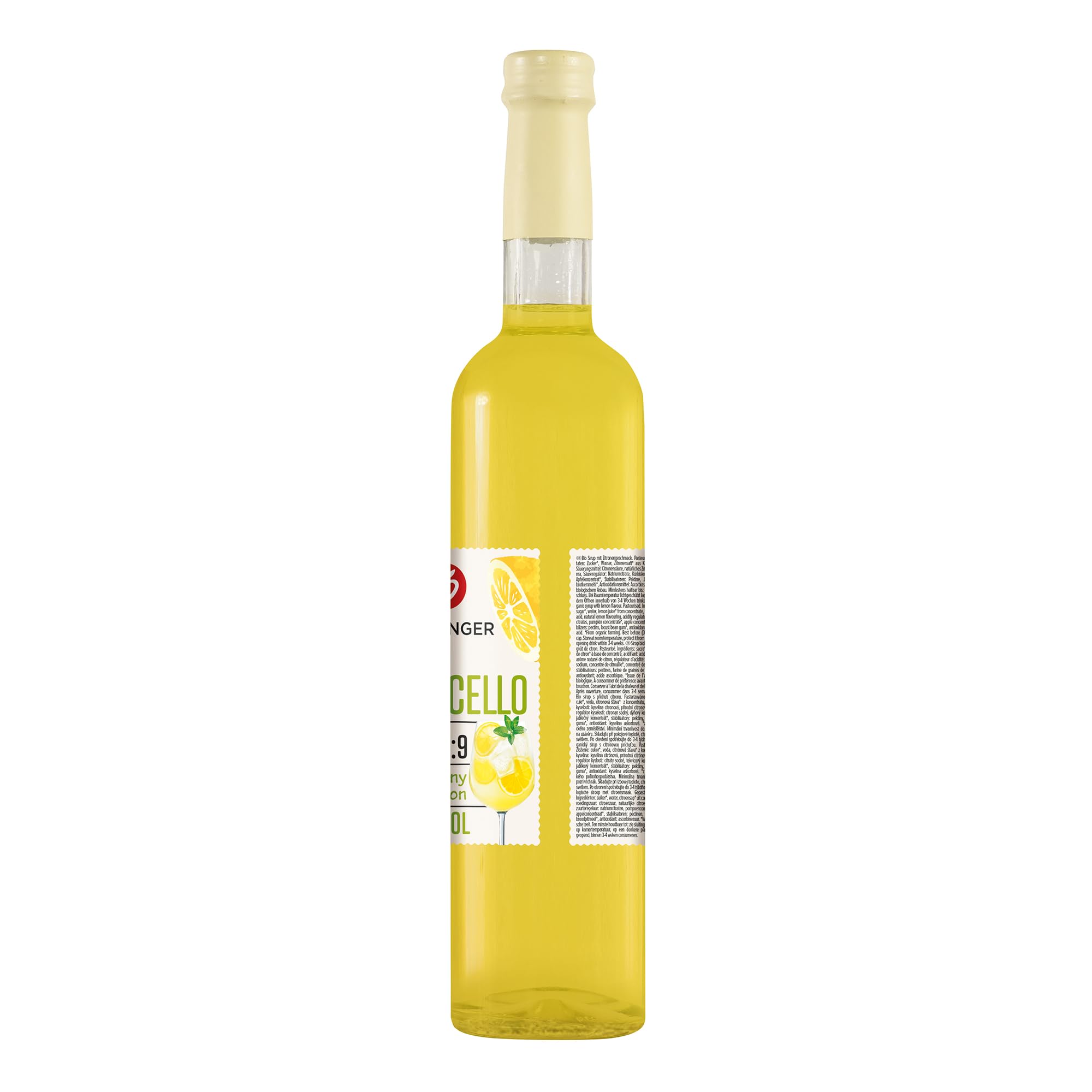Hollinger Limoncello Syrup Bio Senza Alcol, Sciroppo al Limone Naturale, Concentrato 1:9, 3x 500ml