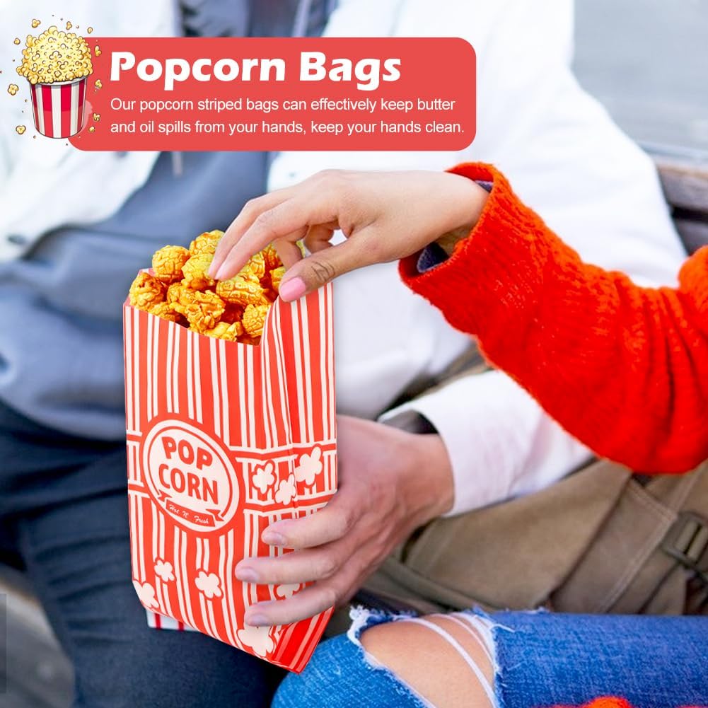 202 Pcs Popcorn Bags with Popcorn Scoop and Salt Shaker, 1 Oz Small Vintage Individual Servings Popcorn Container PopCorn Bags Bulk for Popcorn Machine Supplies Party Movie Night Theater(size:202pcs) - Image 4