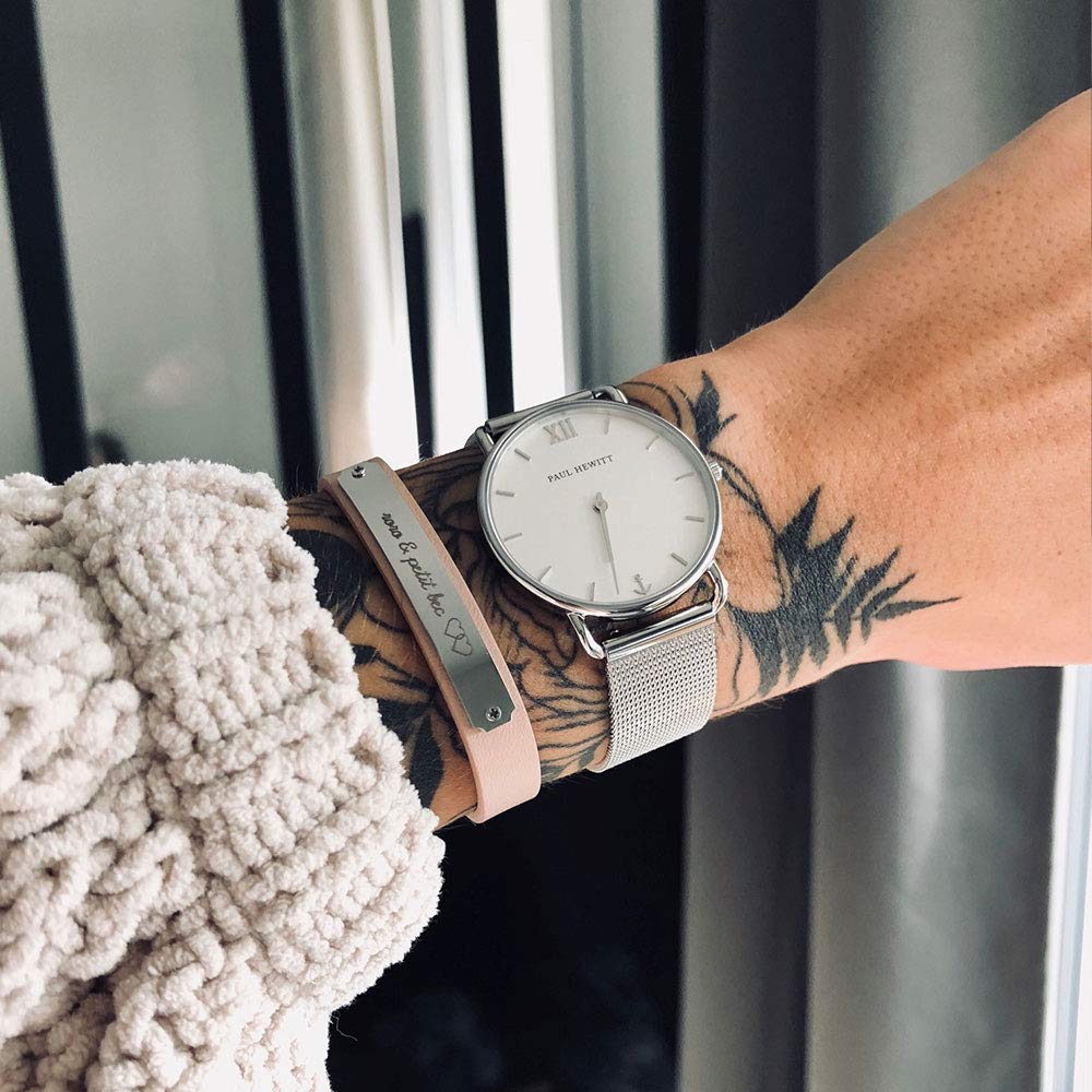 PAUL HEWITT Damen Ankerarmband Signum mit Leder Band und Anker aus Edelstahl
