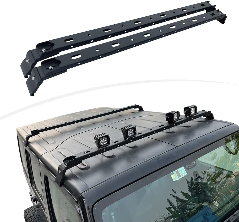 - Steel Maximum Load 300 lbs Roof Rack Bars Kayak Cargo Carriers Crossbar roof Rack Compatible with Jeep Wrangler JK JL Gladiator JT 2007-2024 (4 Door Hard Top)