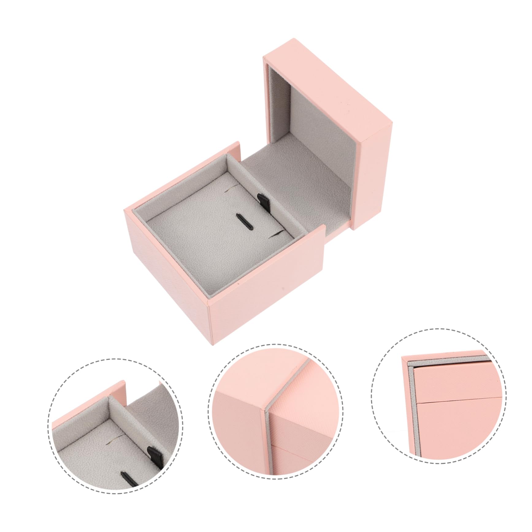 Scatola Portagioie Espositore Bracciali Collane - Organizer Gioielli Pelle PU Rosa 24x5.5x3.5cm