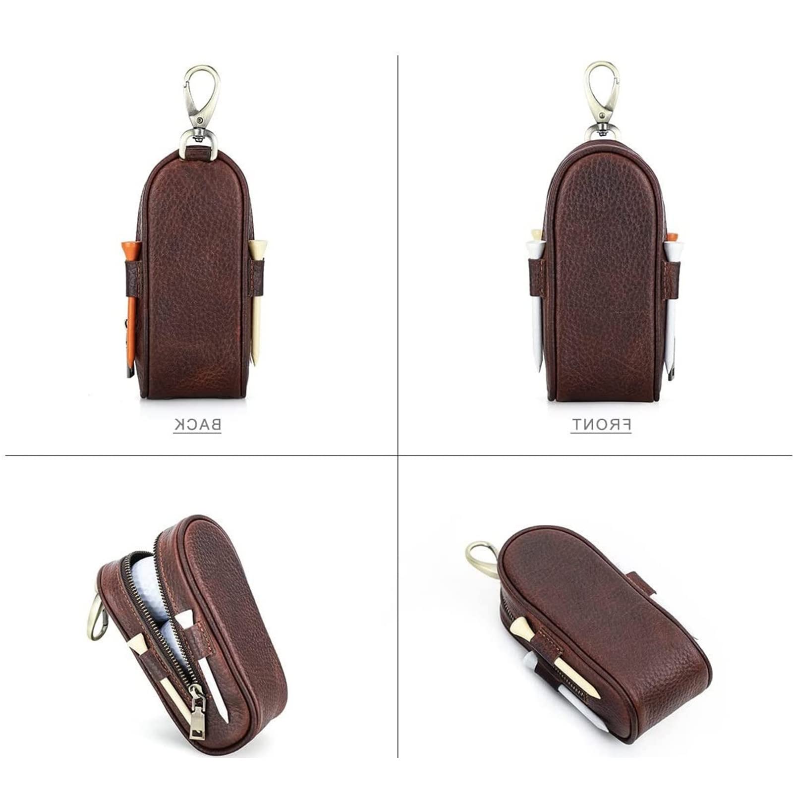 Amazon.co.jp: ボールケース ゴルフボールポーチ ゴルフ レザー ティー