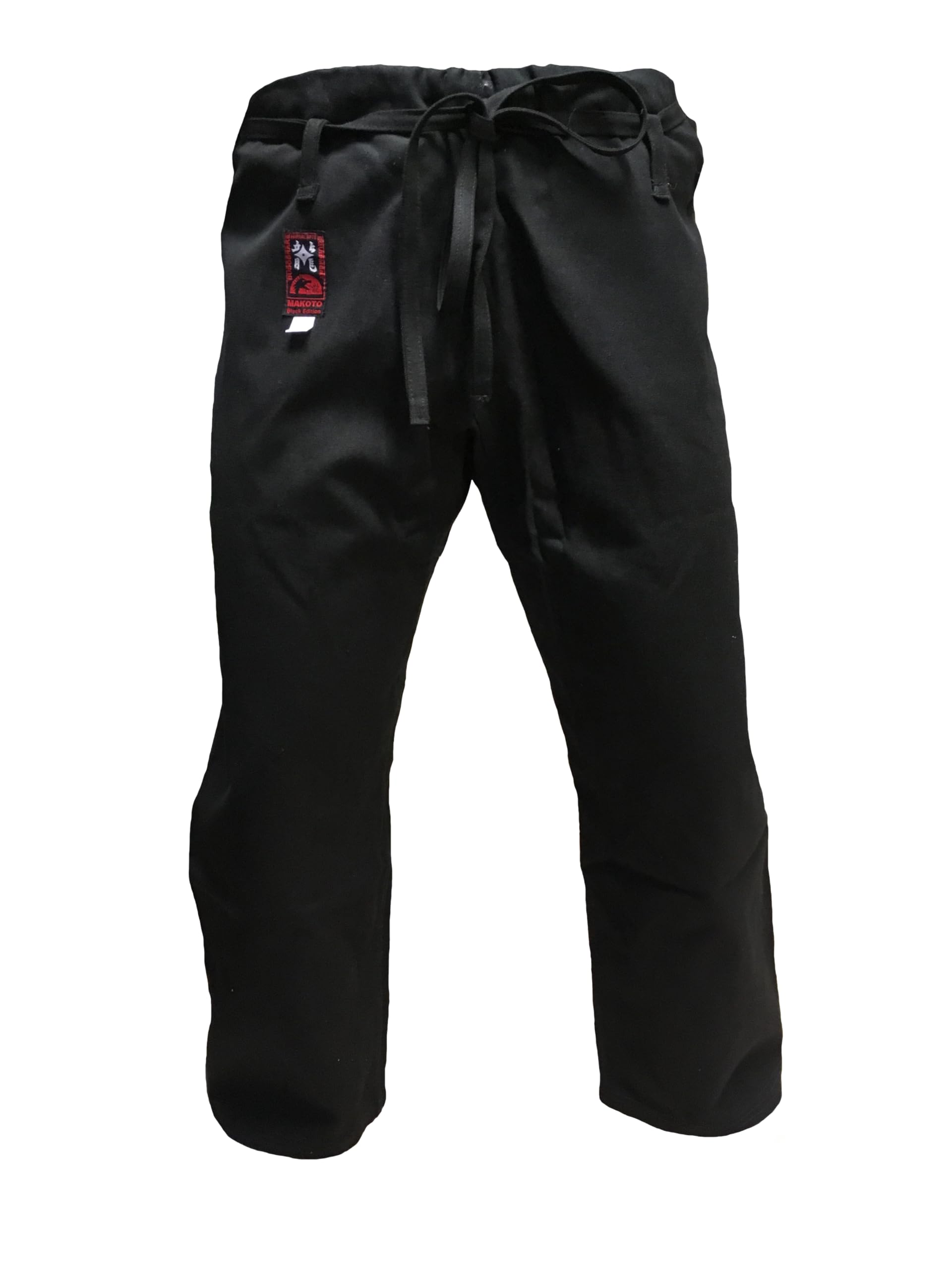 Karatehose, schwarz, 12 oz schwer, Schnürbund (175)