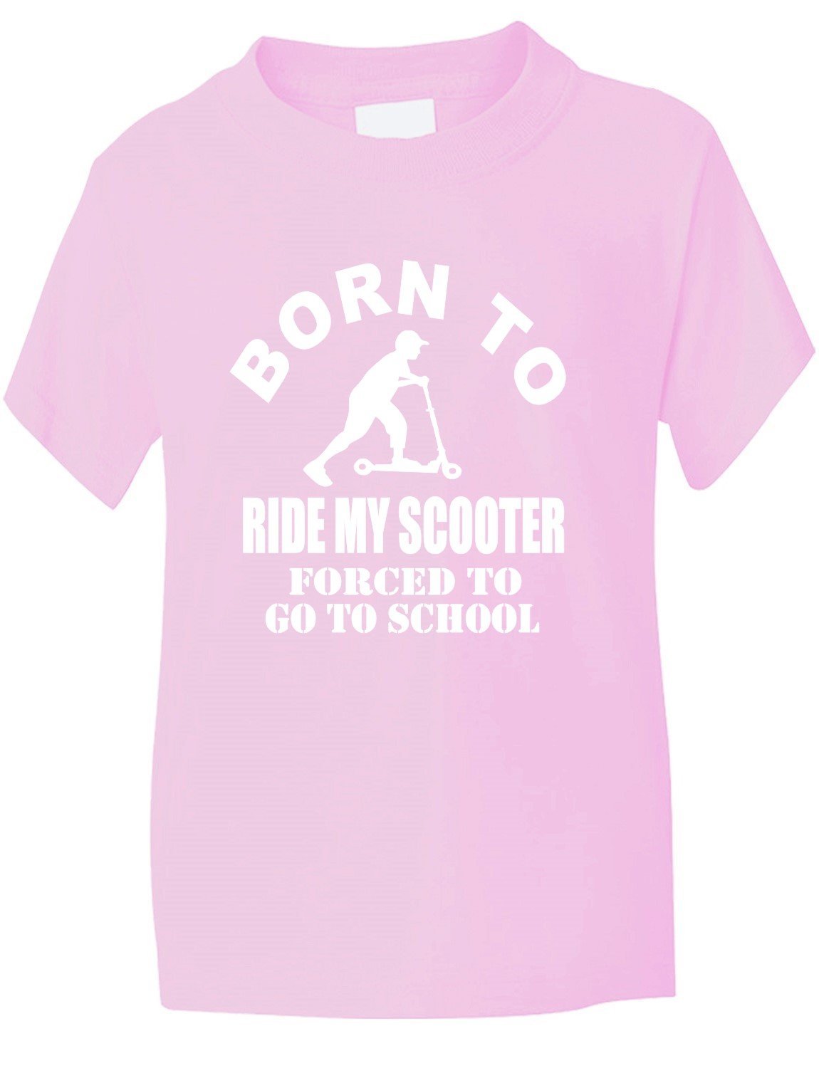 Print4u Pink Born To Do Gymnastics Forced To Go To School Kids T Shirt Age 9-11
