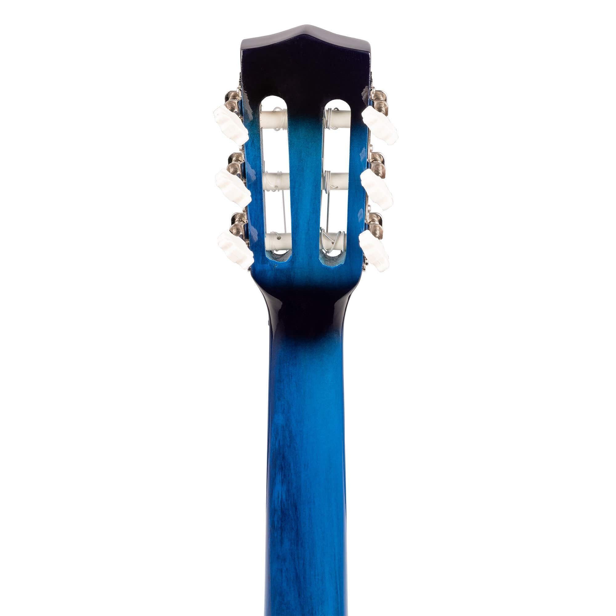 Max SoloArt Pack Guitare Classique Junior 1/4 - Bleue, Cordes en Nylon, 4 à 6 ans, Sac de Transport, Médiators, Sangle, Support Guitare, un Cadeau pour Enfants Idéal pour Débuter la Guitare