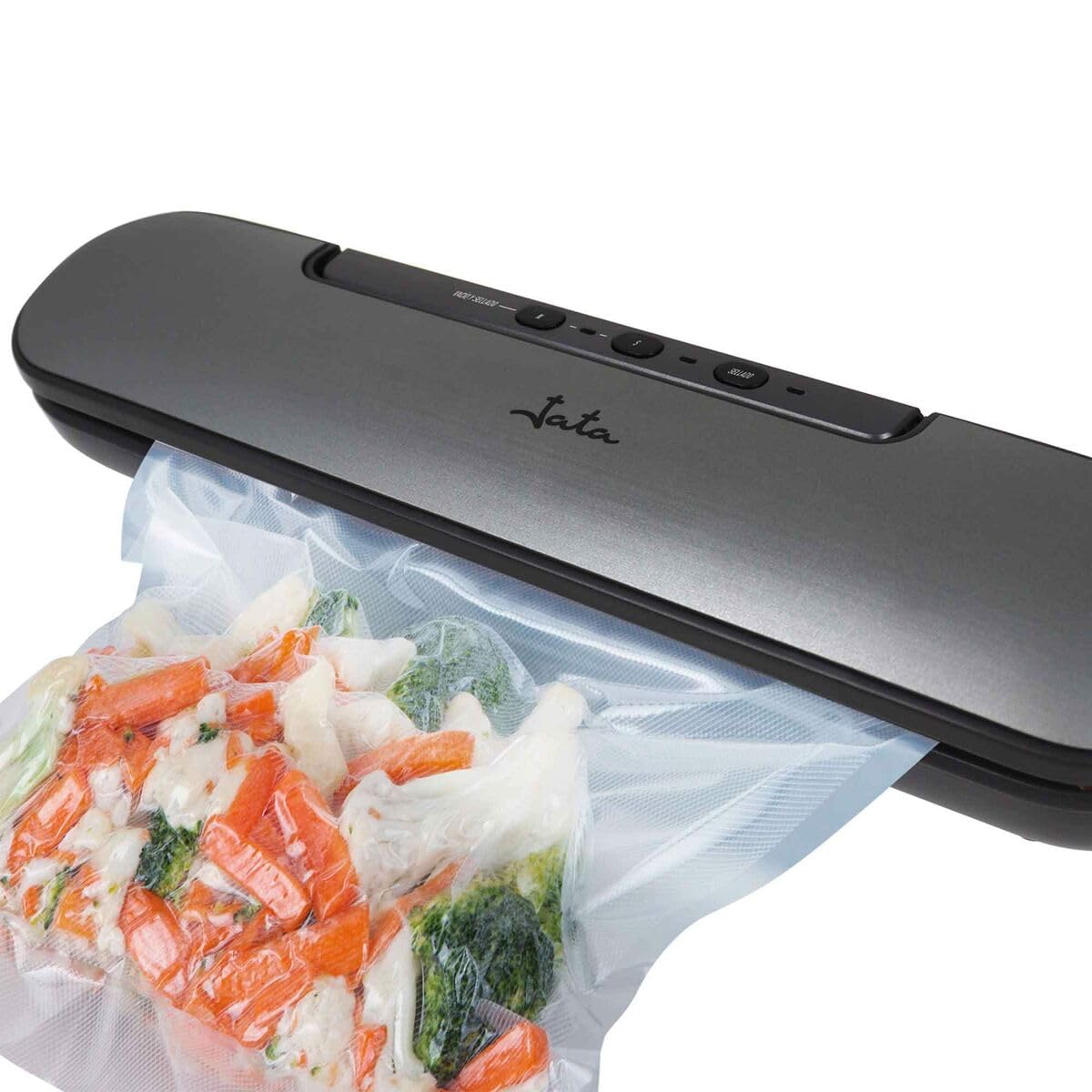 Jata JEEV2210 Envasadora al Vacío, 90 W, Potencia de Succión 0,60 bar, Capacidad de la Bomba 4,5 L por min, Permite el Vacío de Recipientes, Apta Bolsas 30 cm de ancho, Para Alimentos Secos y Salsas
