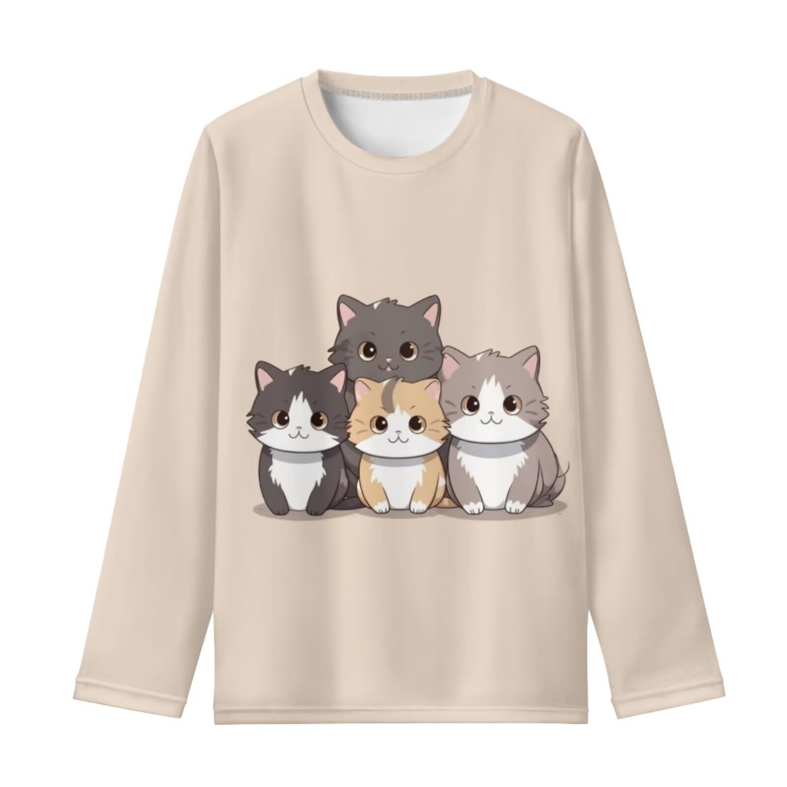Girls Long Sleeve Shirts Casual Crewneck Soft T-shirts for Girls 3-16 Years Old