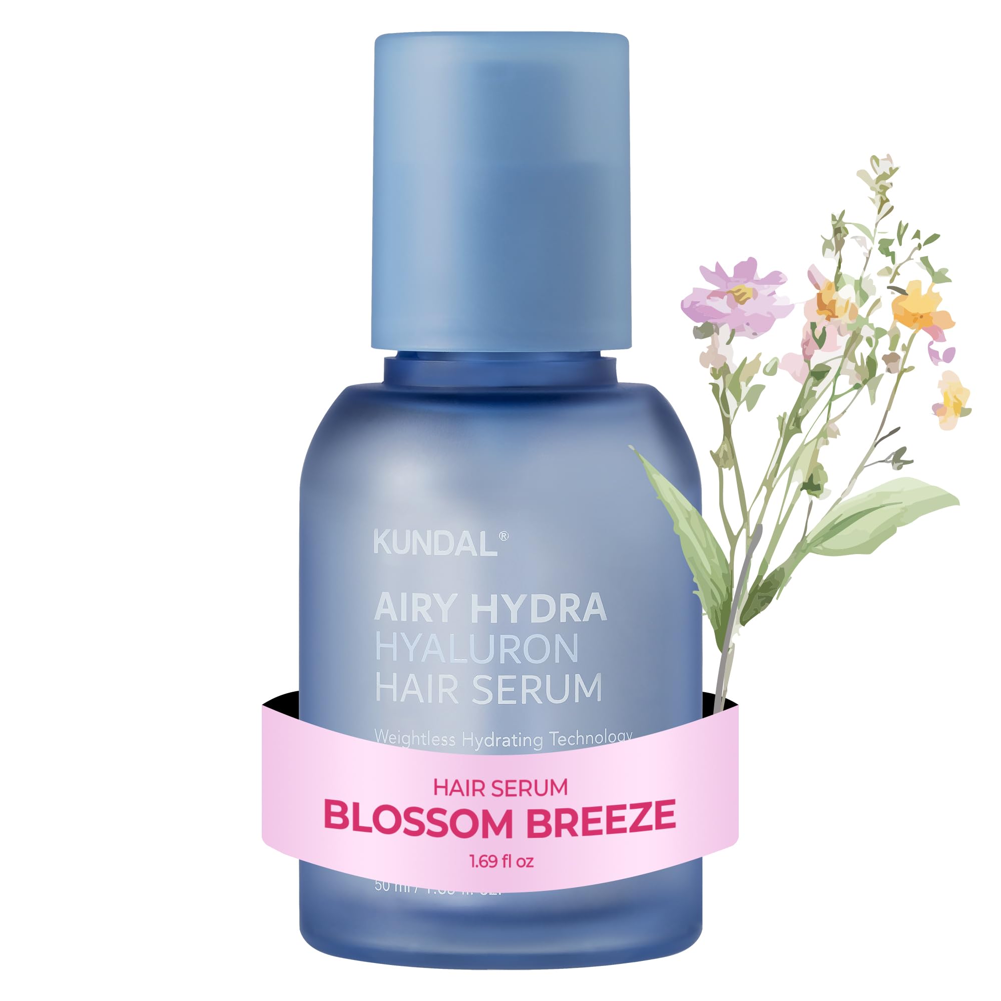 KUNDAL Hyaluronic Acid Lightweight Hair Serum for Thin & Fine, Hydra Hyaluron Hair Serum for Frizz Control, Volume & Moisture Boost – Blossom Breeze,