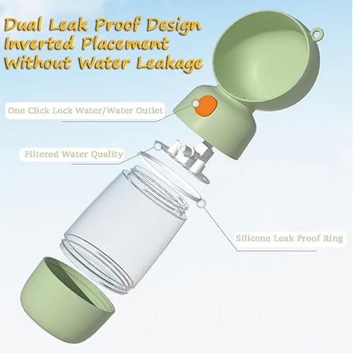 Miniatura 3 de Dog Walking Travel Bottle with Food Container, 400ml Portable Dog Water Bottle, Cat Dog Pet Food Storage Box 185ml, Dog Walking Travel Bottle, Dog