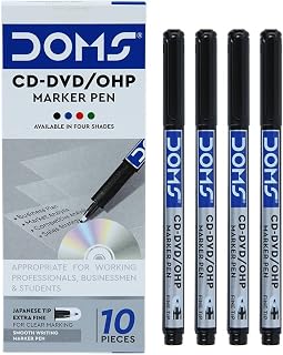 Doms CD-DVD/OHP Pens | Fine Tip Japanese Tip For Clear Marking | Marks On Most Surfaces | Unique Self Hydrating System | B... Price In India