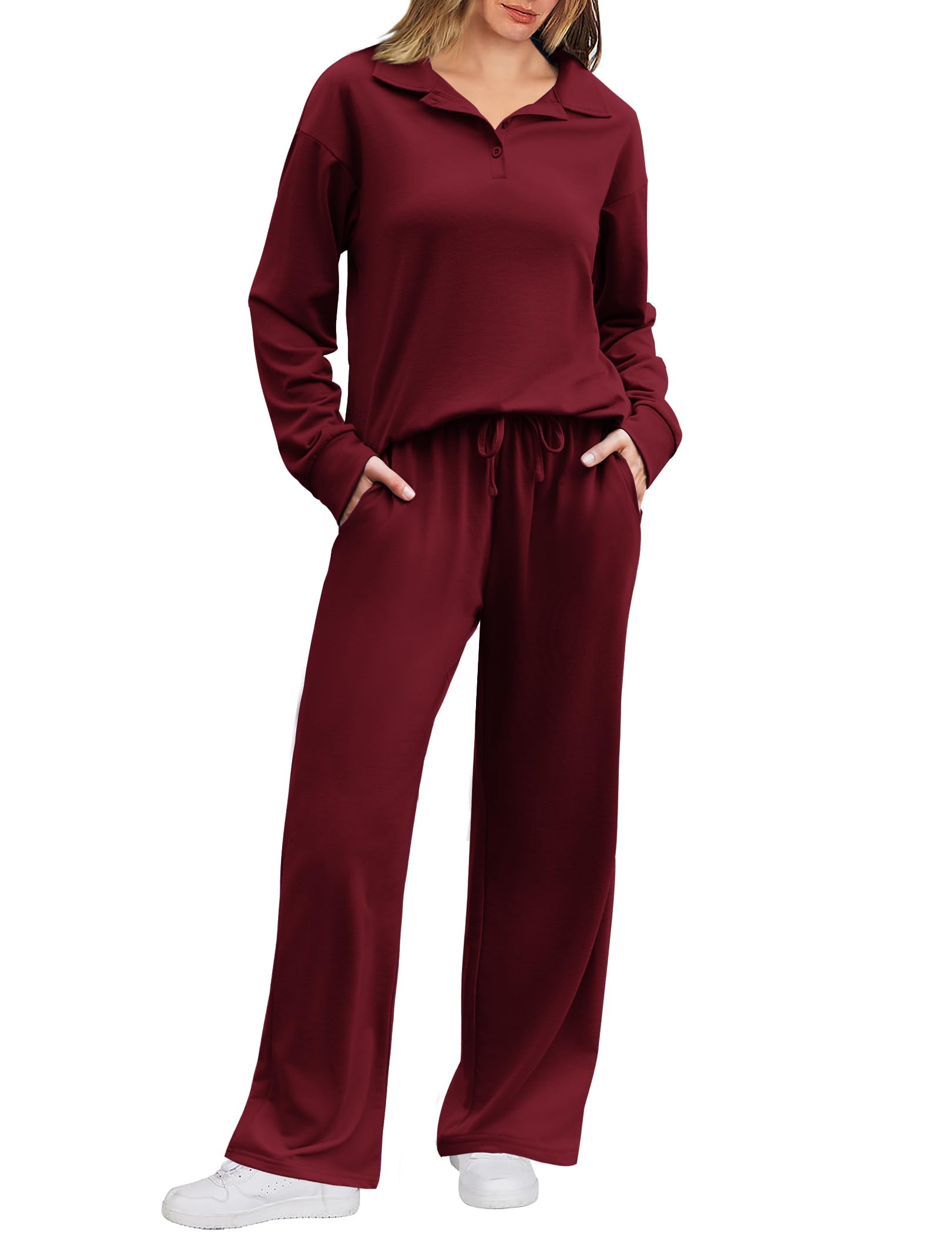 Ekouaer Lounge Sets for Women 2 Piece Outfits 2026 Long Sleeve Top with Pants