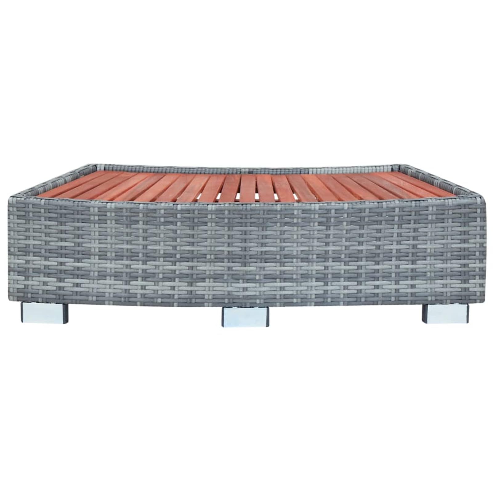 Escalón de spa gris de poliratán 92 x 45 x 25 cm, escalones para bañera de hidromasaje y spa al aire libre, uso universal, antideslizante, accesorios para bañera de hidromasaje, escalones