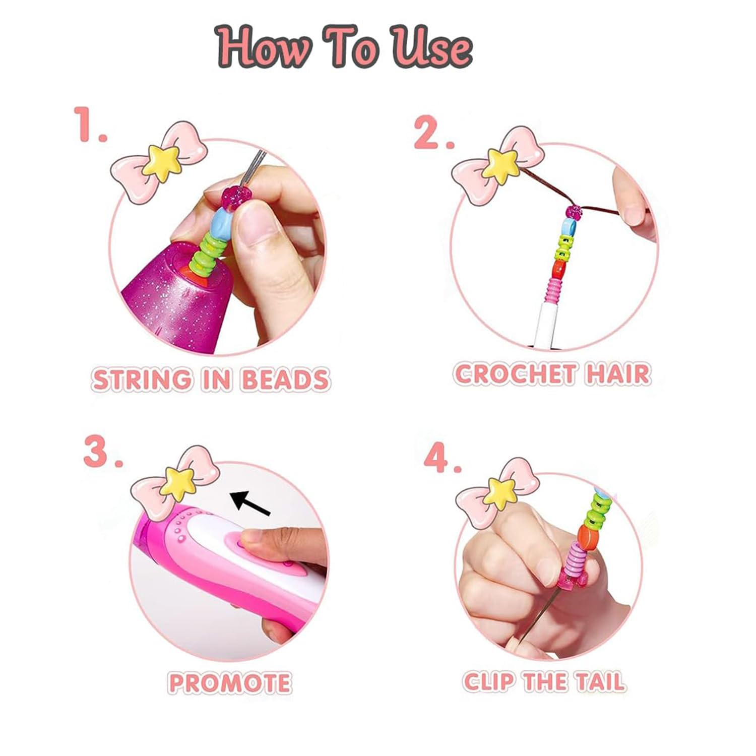 Machine à Tresser Les Cheveux Pour Filles – Avec Perles Colorées – Kit Créatif Coiffure Enfant 5-12 Ans – Cadeau Amusant