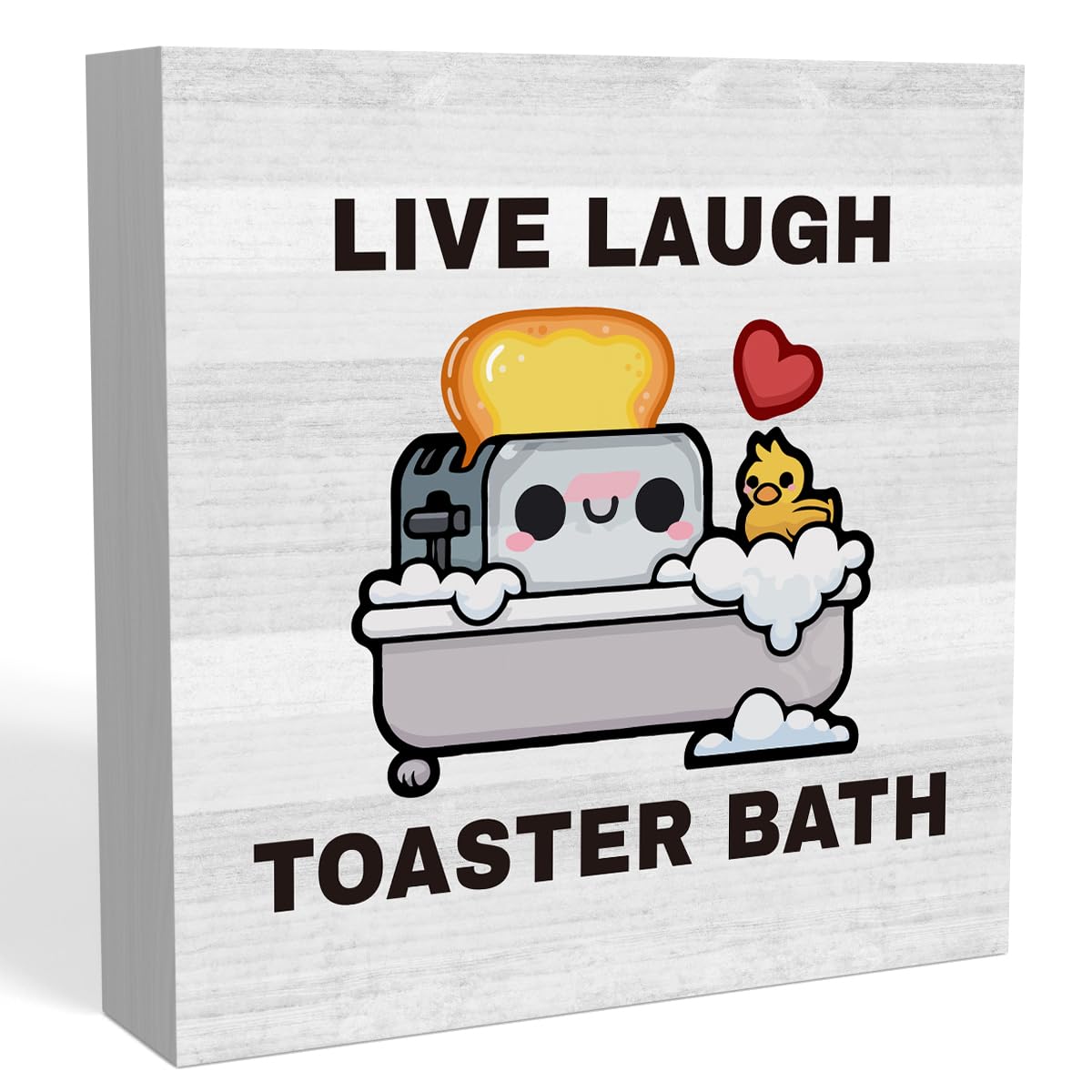 Funny Bathroom Decor Live Laugh Toaster Bath Sign Dark Humor Fans Gift Half Bathroom Toilet Farmhouse Restroom Guest Bathroom Shelves Decoration Wood Sign 5x5 Inch