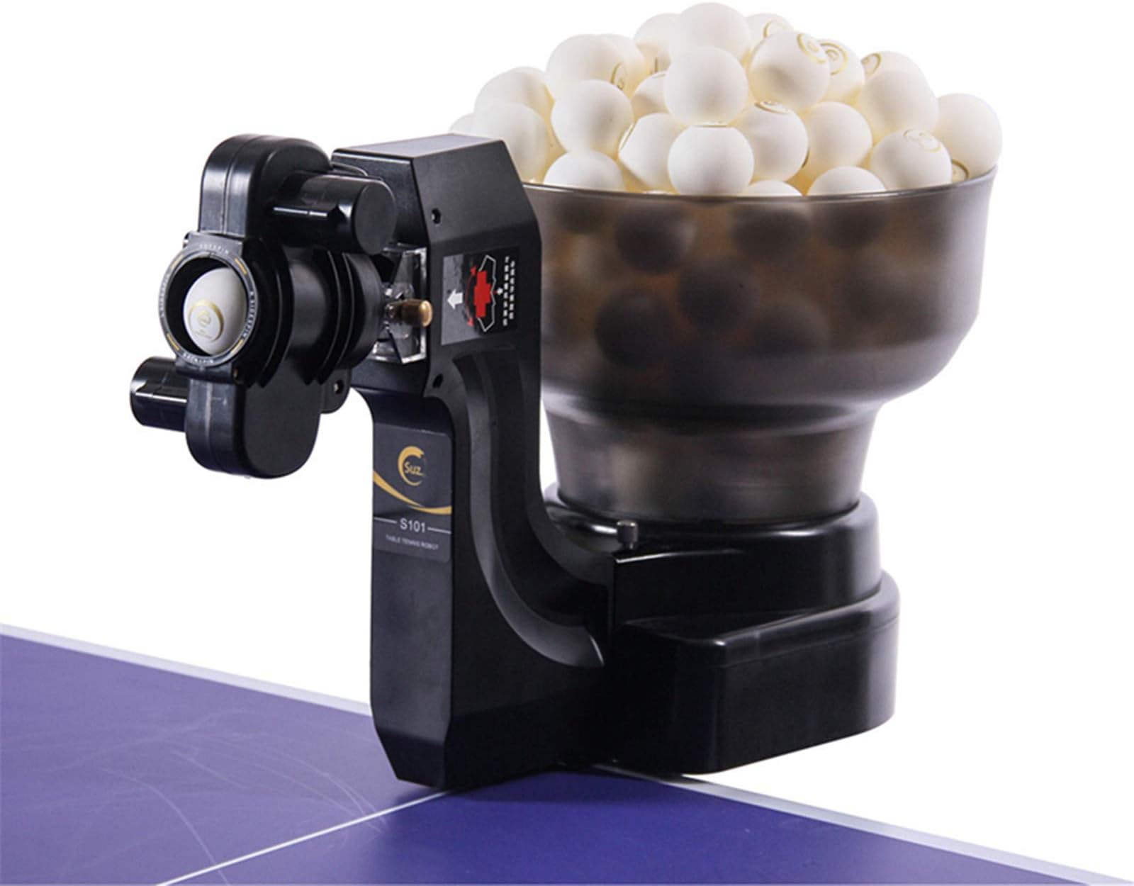 Table Tennis Robot Ping Pong Ball Machine S101 Automatic Ping Pong Machine for Training with 40mm+ Table Tennis Balls by Suz