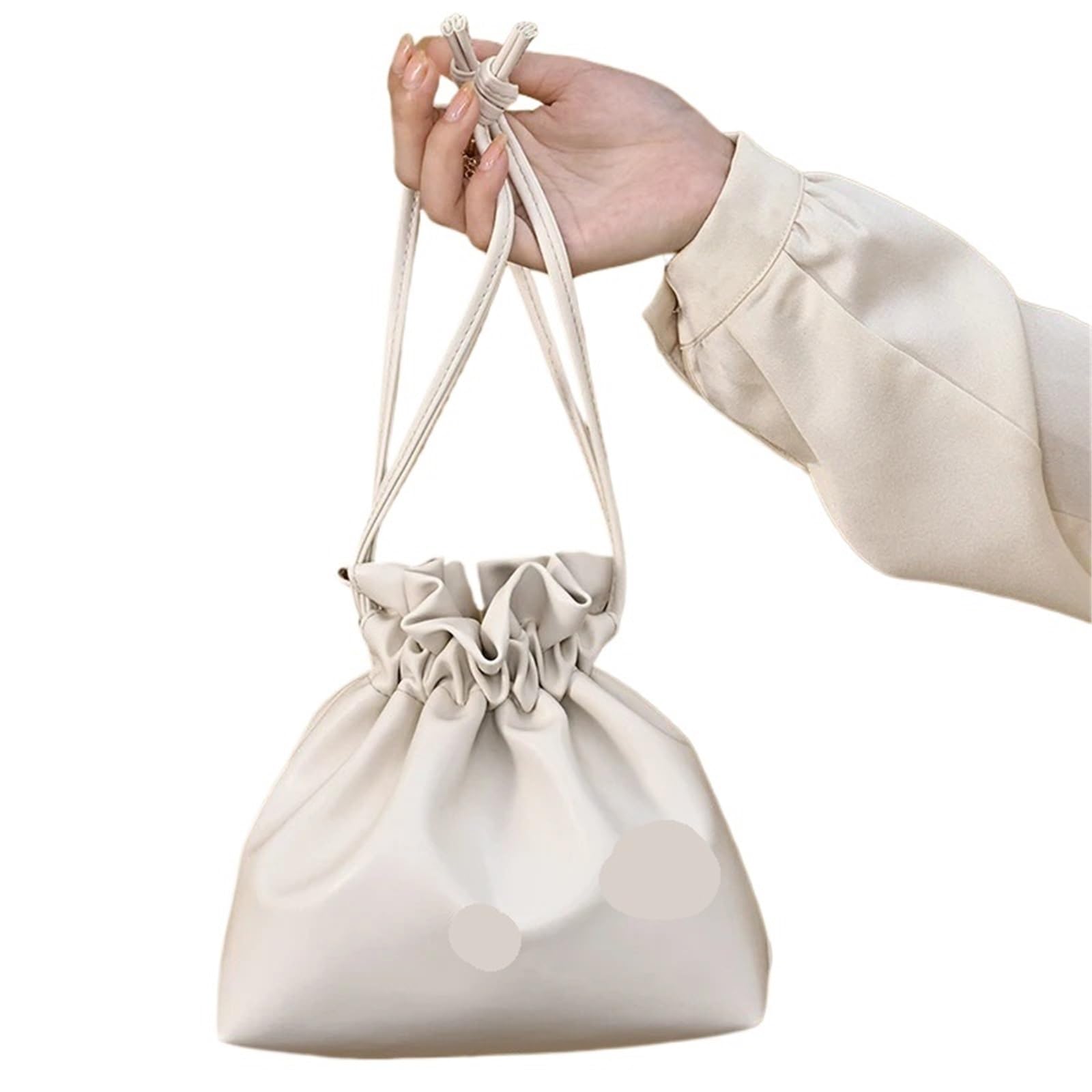 Neceser Neceser de Viaje portátil for Mujer, Bolsa de Maquillaje con cordón, Organizador de cosméticos, Estuche de Belleza(A Beige)