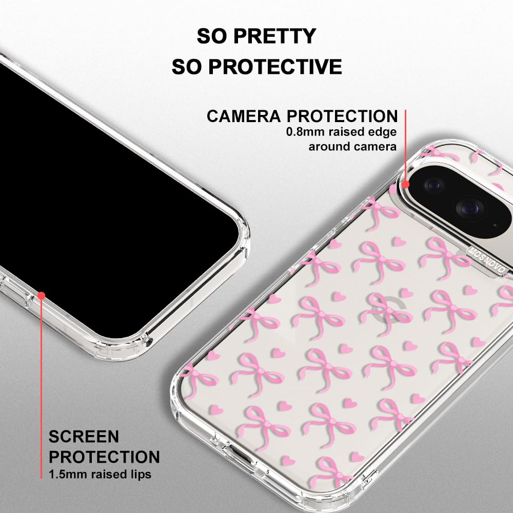 MOSNOVO Case for Google Pixel 10 & Pixel 10 Pro, [Buffertech 6.6ft Military-Grade Drop Protection] [Anti Peel Off Tech] Clear TPU Bumper Phone Case Cover Design - Cute Cherry — view 532