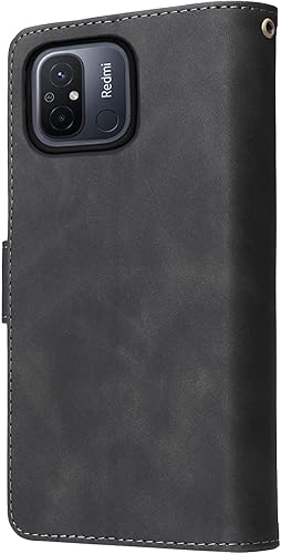 Miniatura 6 de Asuwish Compatible con Xiaomi Redmi 12CPoco C55 Wallet Case Protector de pantalla de vidrio templado y cubierta de cuero con tapa para tarjetero,