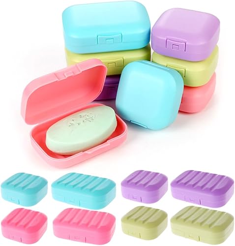 Miniatura 2 de Youngy Jabonera con tapa, soporte de jabón de plástico, contenedor portátil, caja de ahorro de jabón para funda para baño, ducha, viajes,