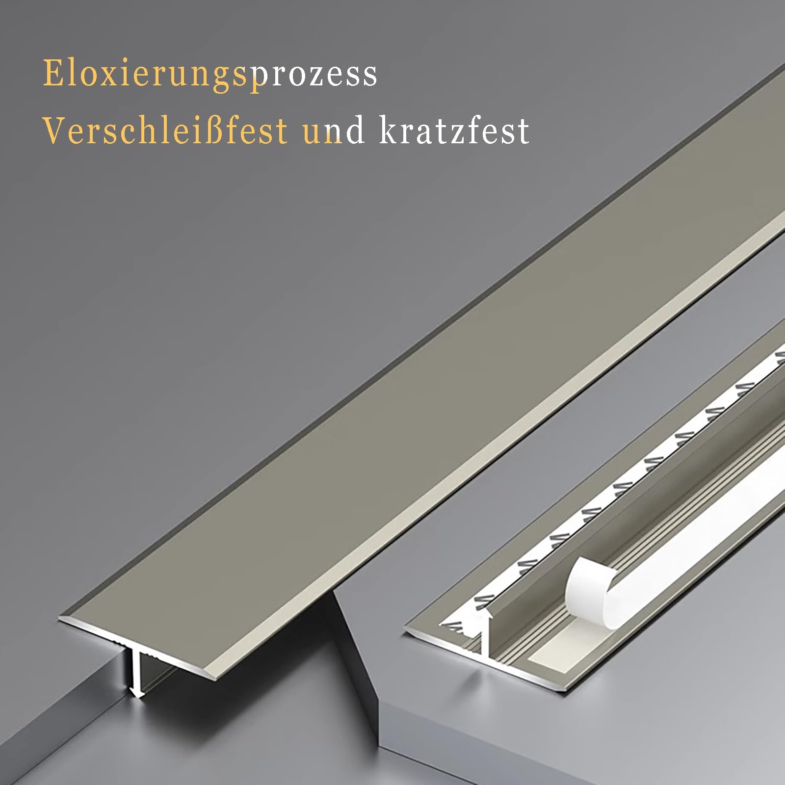 T-Form-Türschwellen 2 Stück 80/90/100/120 cm Kantenschutz Und Schwellenleiste Für Laminatböden Ideale Übergangsleiste Für Teppich Und Fliesen Nahtloser Raumabschluss(Champagne,2pcs*120cm)