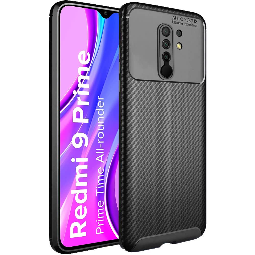 TheGiftKart Rugged Carbon Fibre Armor Back Cover Case for Redmi 9 Prime/Poco M2 | Shockproof & Protective | Stunning Minimalist Design Back Case Cover for Redmi 9 Prime/Poco M2 (Black) (B0B657XVZM) Amazon Price History, Amazon Price Tracker