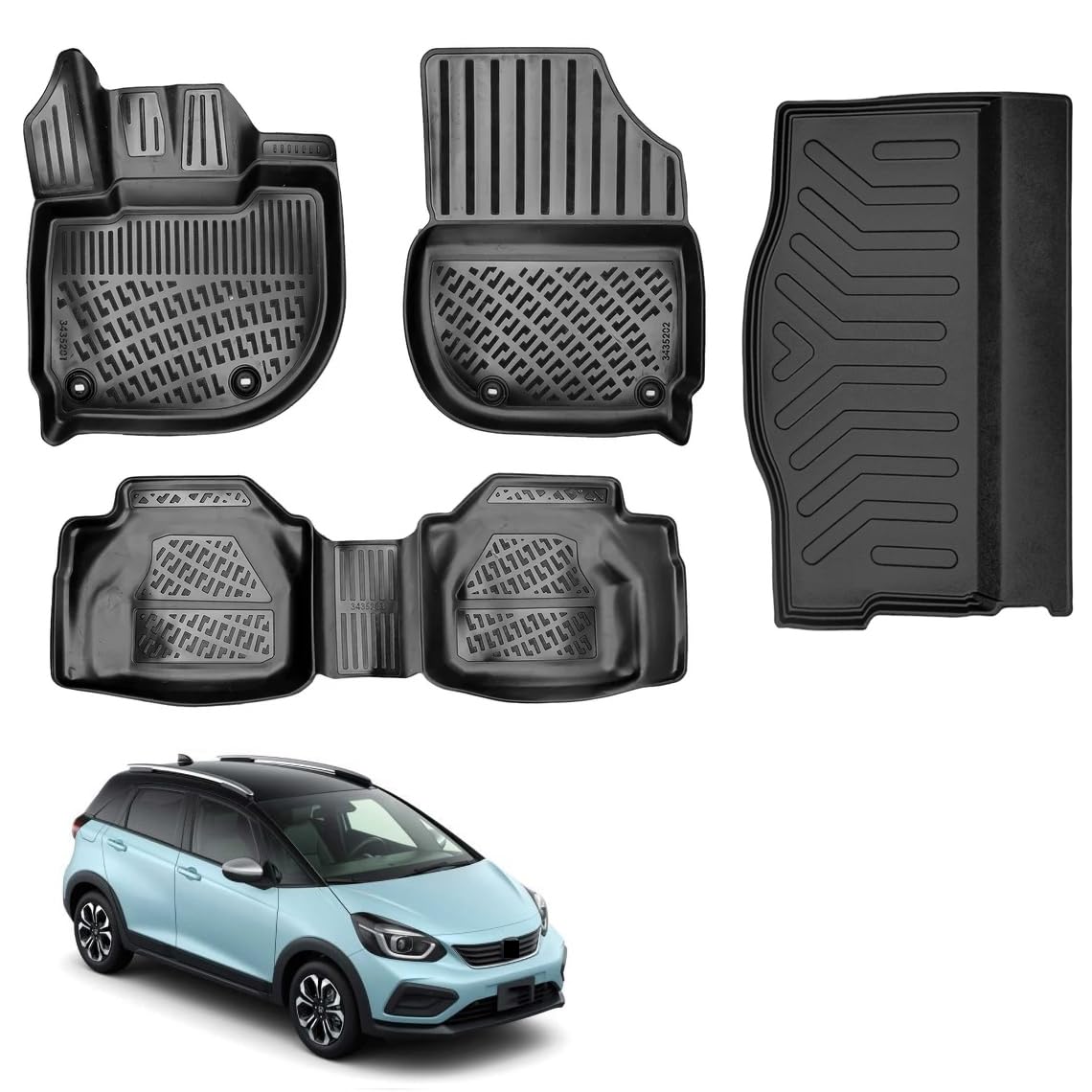 Vasca Baule Per Honda Jazz IV Hybrid - Protezione Bagagliaio Su Misura Antiscivolo