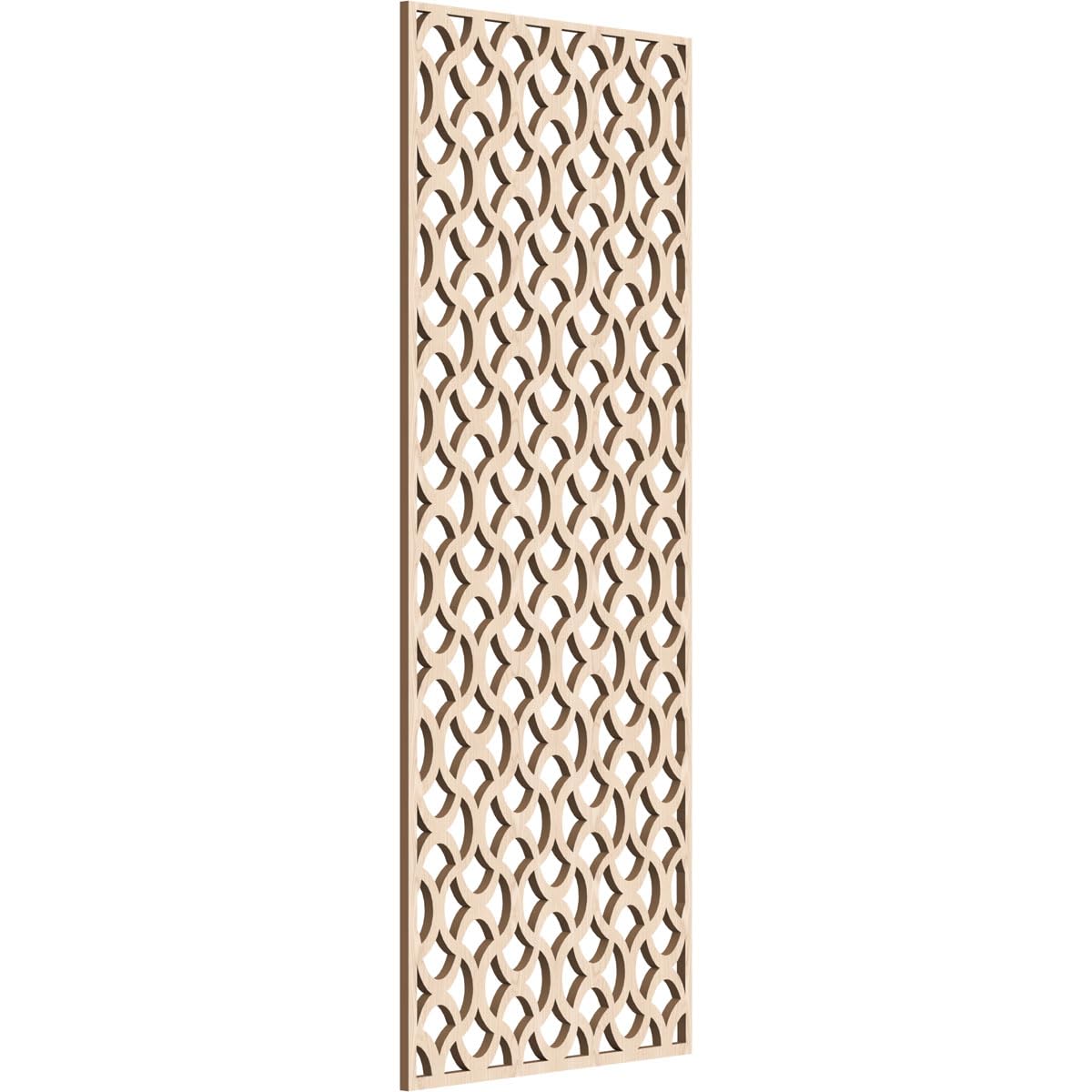 17 3/8"W x 44 3/8"H x 3/8"T Resort Decorative Fretwork Wood Wall Panels, Red Oak