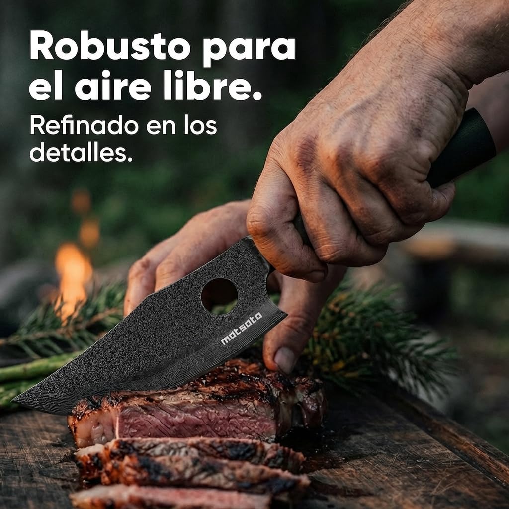 Matsato Osuren Cuchillo de Cocina, Hoja de Acero Japonés | Hoja 16 cm, ángulo 12-14°. Mango de pakka y acacia. Lavado a mano.