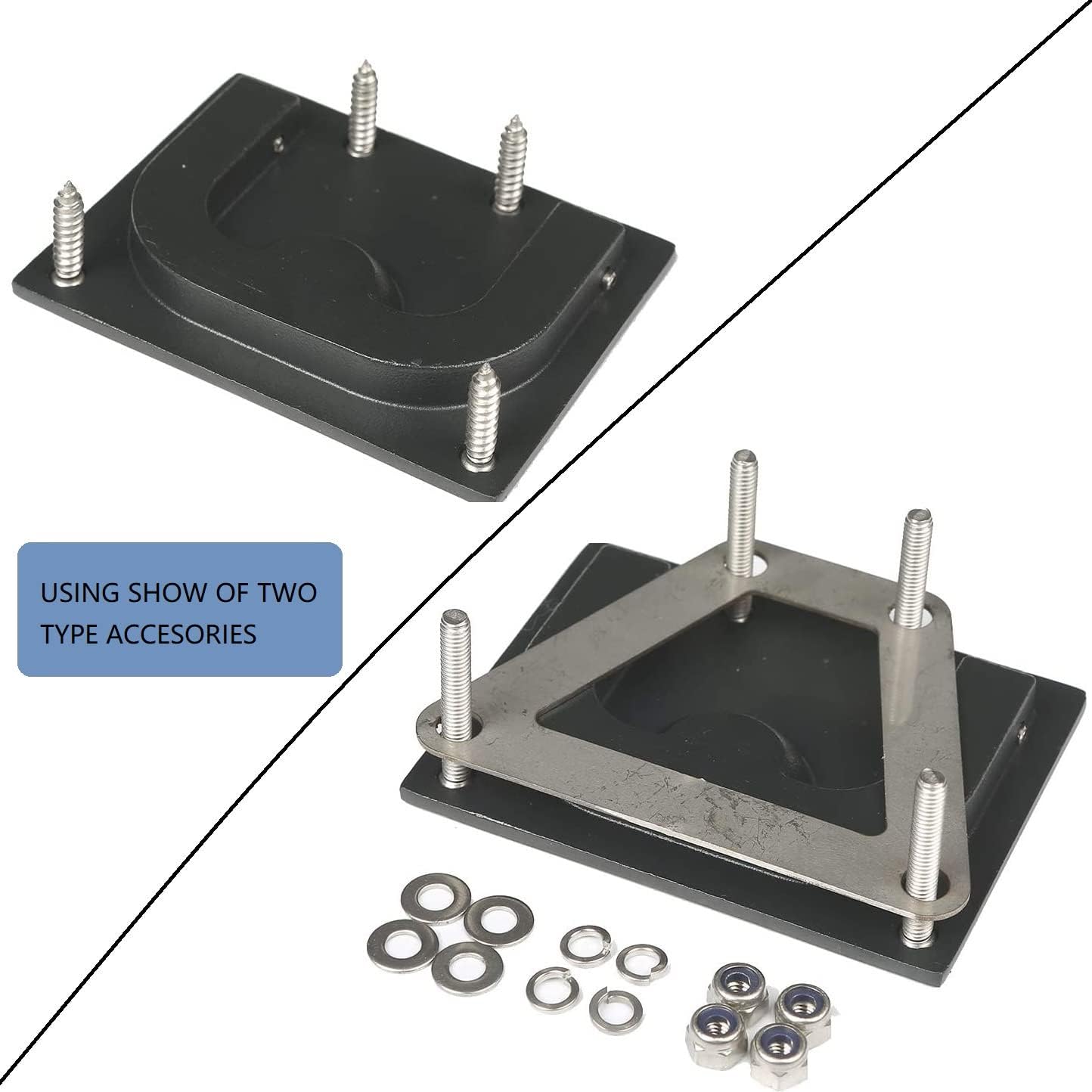 Thorn Boat Flush Hatch Lift Ring Pull Handle 3" Marine Stainless Steel Black Coated with Back Plate