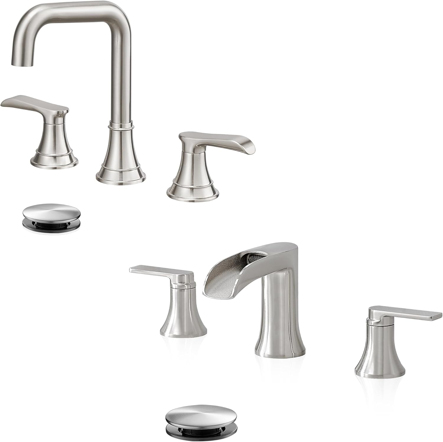 HOIGY 3 Hole Bathroom Faucet Widespread Brushed Nickel Faucet Bathroom