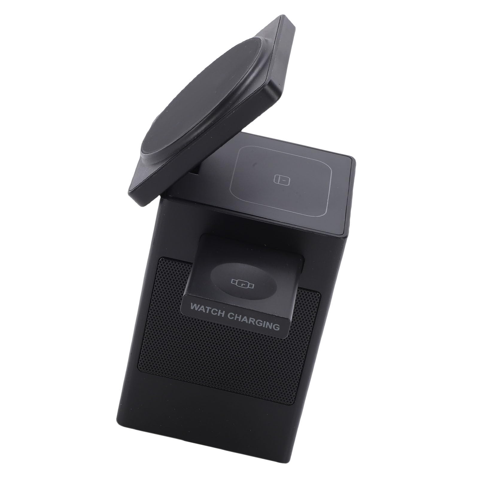 Keenso Bezprzewodowa ładowarka 6 w 1, materiał ABS, Głośnik Bluetooth z podwójną funkcjonalnością, Zegar Cyfrowy, Obsługuje Urządzenia IOS, Idealne do Domu i Podróży
