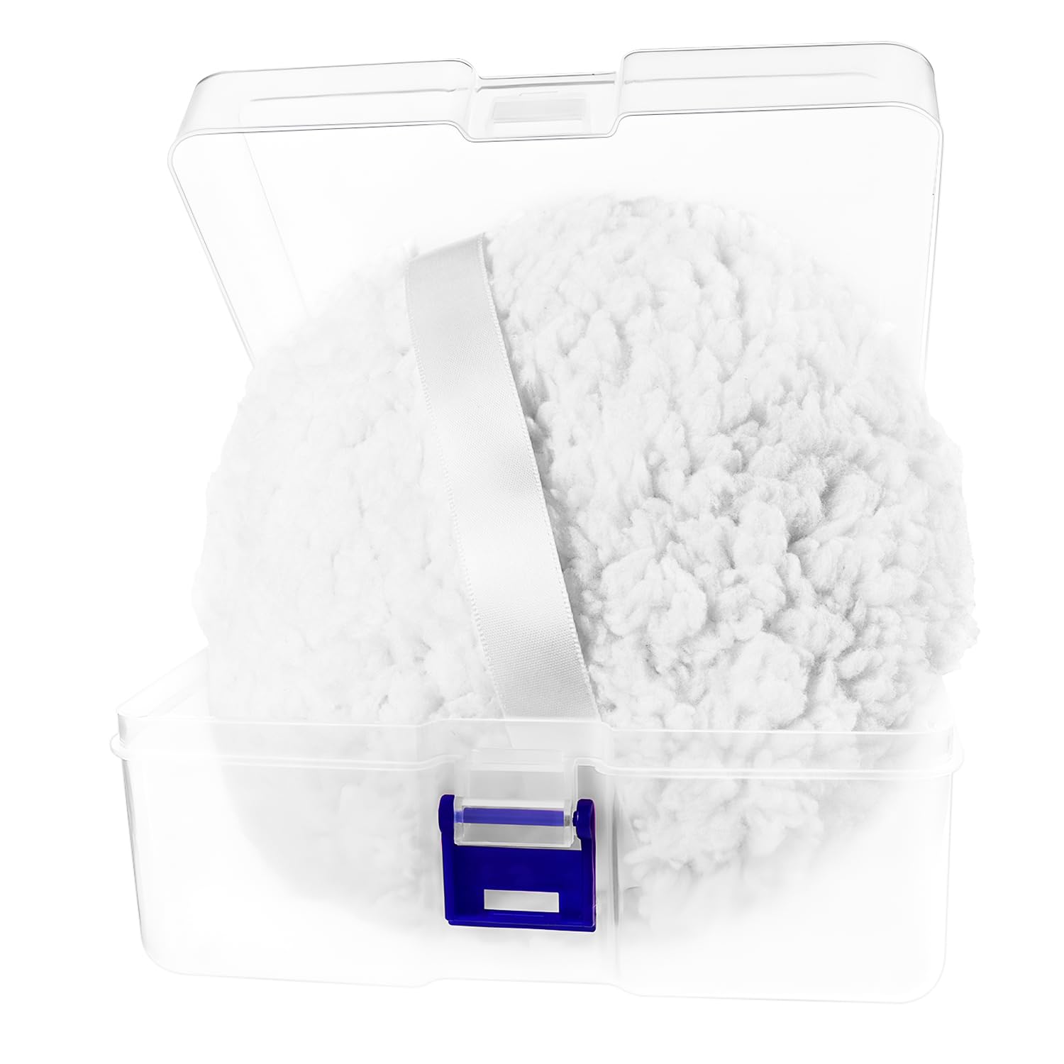 Powder Puff, 6” X 3” White Body Powder Puff, Oversize Dust Puffs for Women, Soft and Comfortable Body Powder Puff and Container